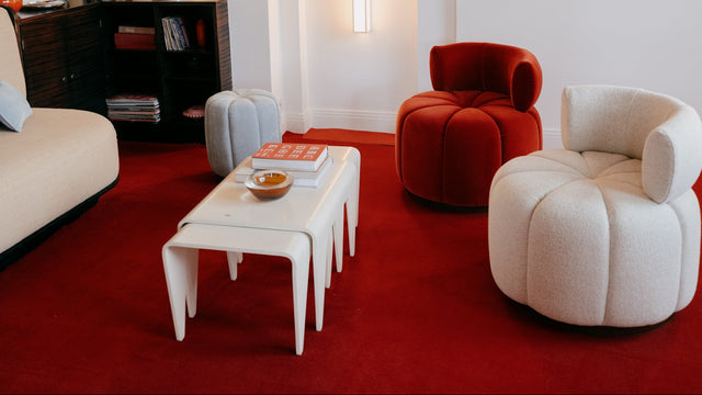 Pouf design sur-mesure en tissu couture – Clovi Paris