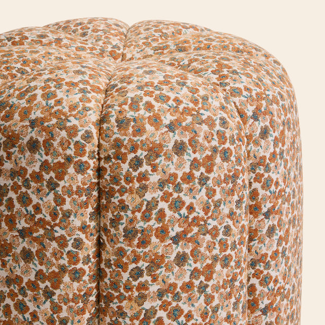 Pouf design Claudel en jacquard liberty – motif floral - couture et artisanat Clovi Paris - fabrication française