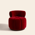 Fauteuil design CLOVI PARIS en velours de coton italien rouge carmin - fauteuil pivotant design - fauteuil Paris - Fauteuil boudoir - fauteuil salon - fauteuil chambre à coucher - fauteuil sur-mesure - particuliers, architectes, hospitality