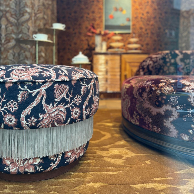 pouf design clovi paris- modèle Piaf- fabrication française - tissu lelièvre paris - lelièvre éditeur de tissus d'ameublement - sur-mesure-Clovi Paris designer pouf - French manufacture - Lelièvre Paris fabric - Lelièvre fabric designer - made to measure